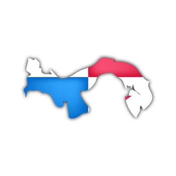 map and flag of panama