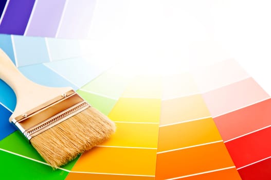 Paint brush with color cards
