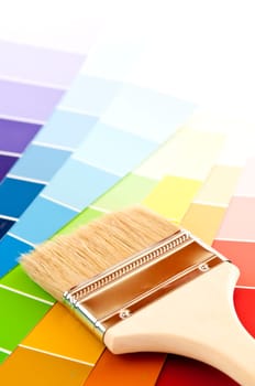 Paint brush with color cards