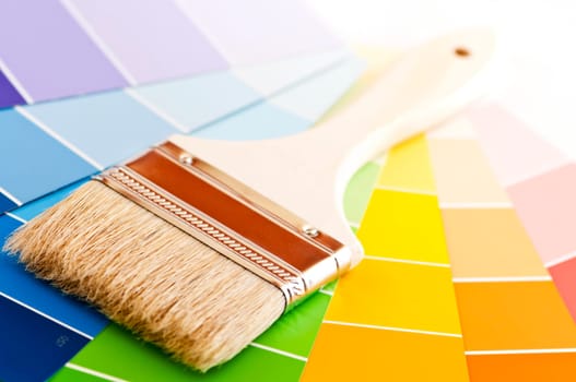 Paint brush with color cards