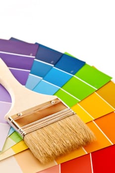 Paint brush with color cards