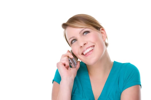 Happy woman on the phone