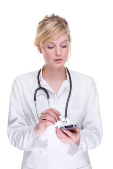 Young female doctor with an epidural