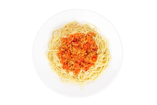 Spaghetti with tomato sauce and meat