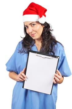 Female doctor holding the clipboard