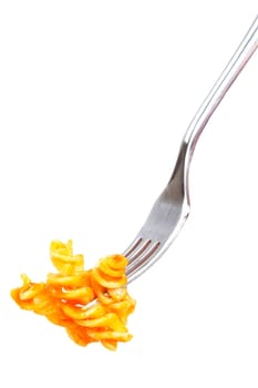 Italian pasta on a fork
