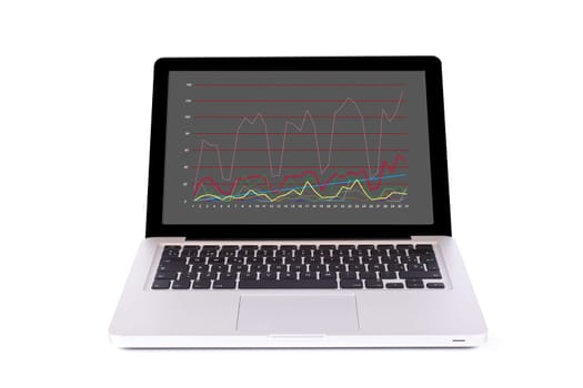 Business report on laptop computer