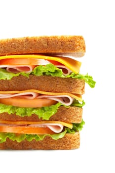 Healthy ham big sandwich