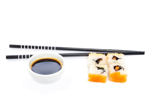 Sushi and soy sauce