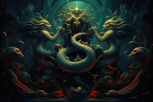 Immerse yourself in the depths of the fantastical with this captivating illustration by a professional visual artist.