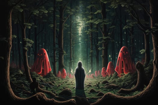 In the realm of fantasy, there exist mystical and enchanting places where giant talking mushrooms thrive in dense forest groves.