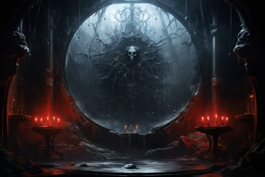 In the realm of fantasy, cursed mirror spirits are bound, their ethereal existence trapped within reflective surfaces.