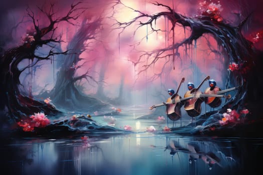 Immerse yourself in the enchanting realm of fantasy with this captivating illustration by a professional visual artist.