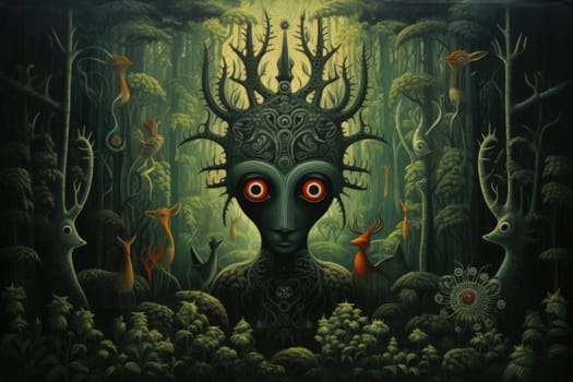 Deep within the mystical woodland realms of fantasy, ancient forest spirits stand as silent sentinels, their ethereal presence a testament to the wisdom and magic of the natural world.
