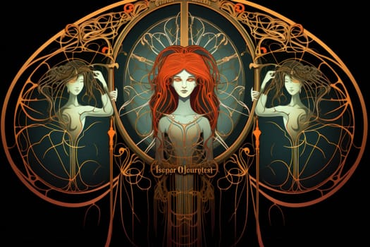 In the realm of fantasy, cursed mirror spirits are bound, their ethereal existence trapped within reflective surfaces.