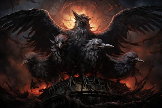 Enter the realm of fantasy and encounter the cursed wereravens, unfortunate beings caught in an eternal cycle of shifting between human and raven forms.