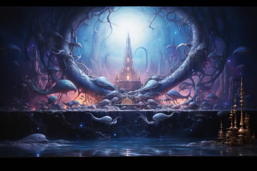Immerse yourself in the depths of the fantastical with this captivating illustration by a professional visual artist.