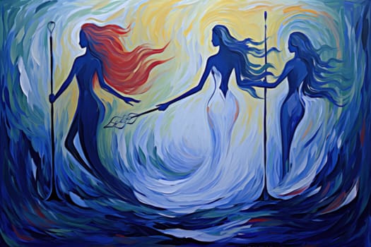 Imagine a mystical world where ethereal mermaids gracefully swim with flowing sapphire tails, enchanting all who gaze upon their mesmerizing beauty.