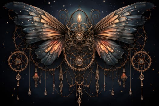 Immerse yourself in the magical realm of fantasy with this enchanting illustration of gossamer-winged dreamcatchers.