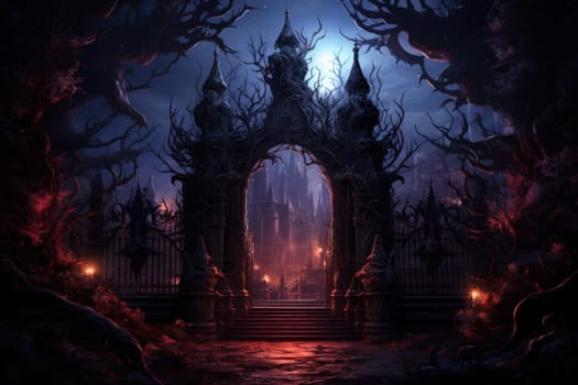 Hidden amidst the ethereal landscapes of fantasy, enigmatic shadow gates stand as enigmatic thresholds to realms concealed in obscurity.