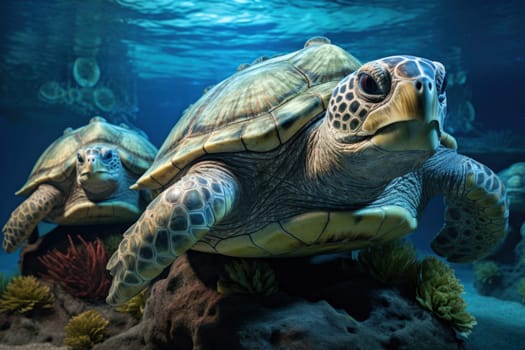 Embark on an extraordinary journey through the realm of fantasy and encounter the majestic ancient sea turtles.