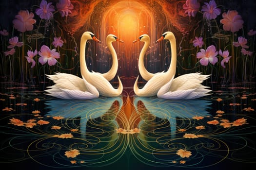 Step into a realm of enchantment and behold the mesmerizing beauty of elegant swan maidens.