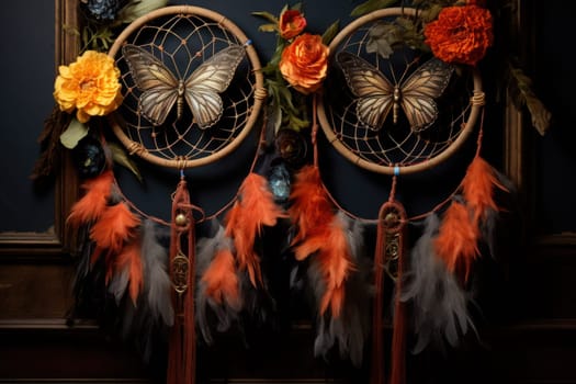 Immerse yourself in the magical realm of fantasy with this enchanting illustration of gossamer-winged dreamcatchers.