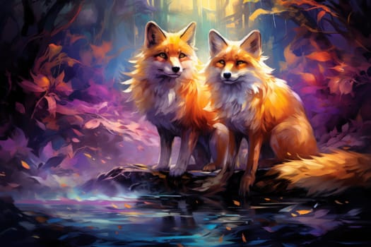 Enter the enchanting realm of the curious spirit foxes, mystical creatures that possess the ability to effortlessly traverse between the ethereal spirit world and the tangible physical realm.