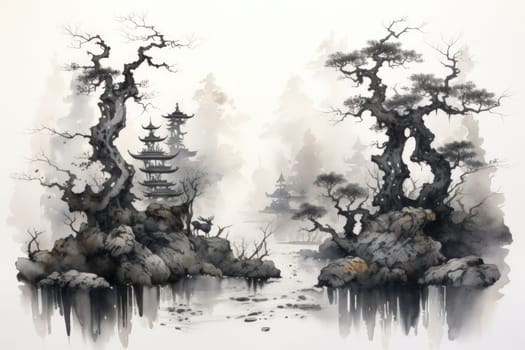 Deep within the mystical woodland realms of fantasy, ancient forest spirits stand as silent sentinels, their ethereal presence a testament to the wisdom and magic of the natural world.