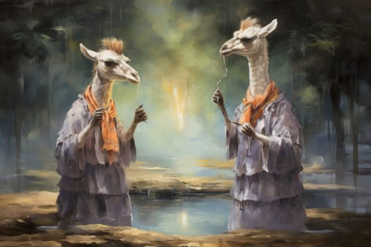 Enter a whimsical world where charming talking animals, with their enchanting voices and wisdom, offer sage advice to those in need.