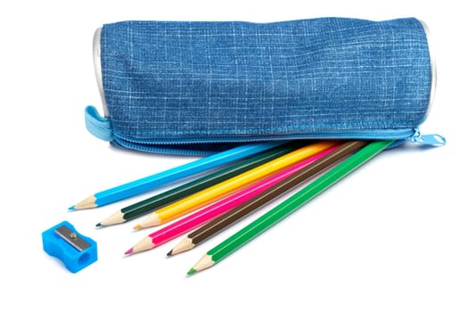 Blue pencil case