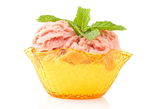 Delicious raspberries ice cream