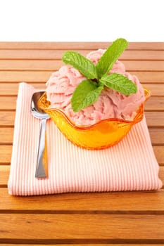 Delicious raspberries ice cream