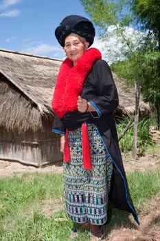 Asian woman in traditional costume in Laos,Yao