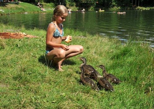At the swimming lake