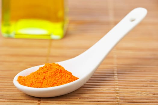 Saffron in the spoon