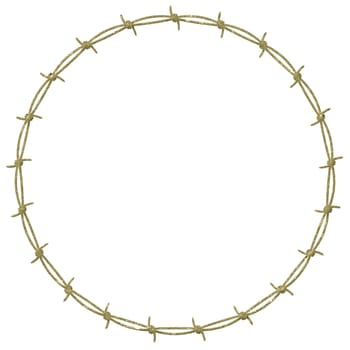Gold-plated frame - Round - Barbed wire