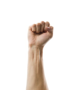 Hand clenched into a fist