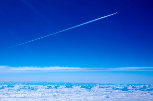 Airplane and contrails