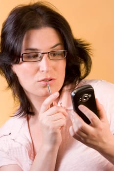 young woman communication technology