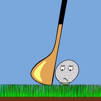 frightened golf ball