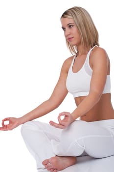 Fitness series - Blond woman in yoga pos