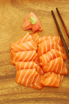 Sashimi meal with salmon