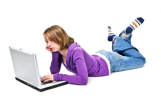 Girl with computer