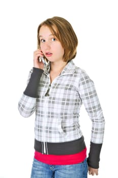 Teenage girl talking on phone