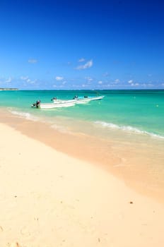 Fishing boats in Caribbean sea