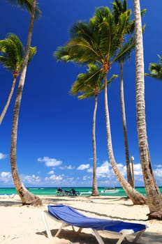 Sandy beach on Caribbean resort