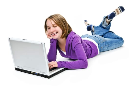 Girl with computer