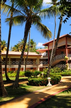 Hotel at tropical resort
