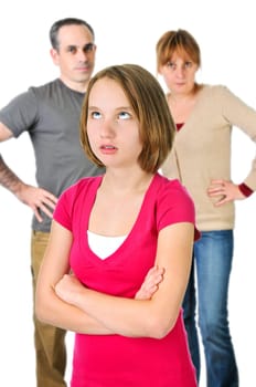 Teenage girl in trouble with parents